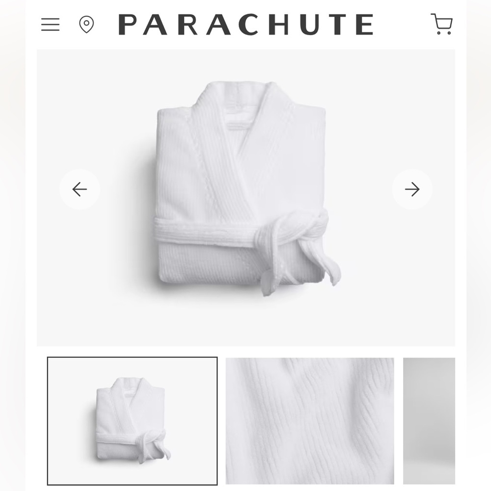 Parachute Home Soft Rib Robe| White| Size M